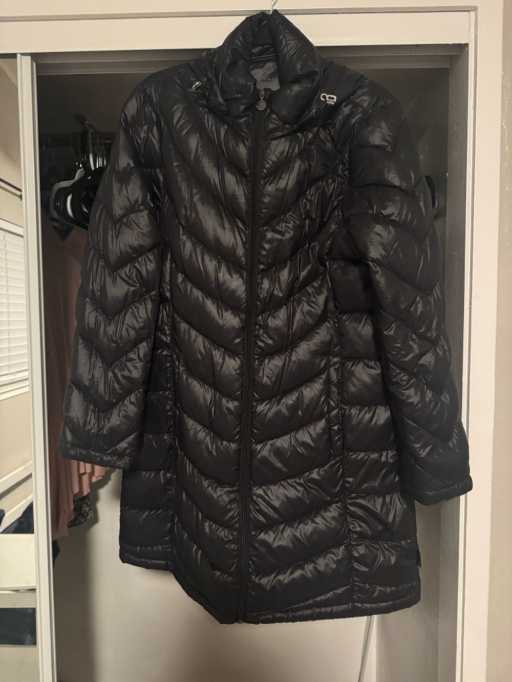 Calvin Klein Black Long Puffer Coat